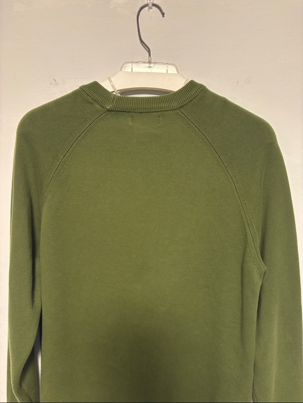 Zara Men's Olive Green Raglan Sleeve Knit Sweater - Picture 5 of 8